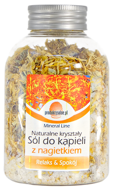 Krystaliczna sól kąpielowa nagietek butelka 500g premium