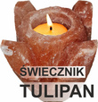 Świecznik solny tulipan himalajski sól premium