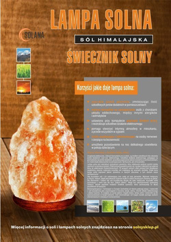 Lampa solna 45-50 kg na drewnianej podstawie z jonizatorem