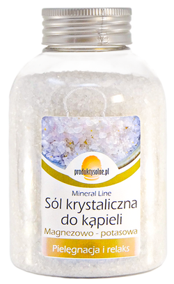 Krystaliczna sól kąpielowa butelka premium 