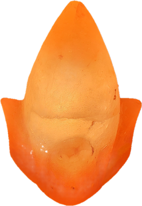 Lampa z soli himalajskiej tulipan 2 z podstawą z drewna