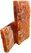 Cegła solna himalajska pomarańczowa, jedna strona naturalna, 2,5x10x20 cm