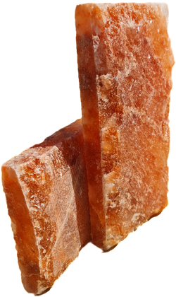 Cegła solna himalajska pomarańczowa, jedna strona naturalna, 2,5x10x20 cm