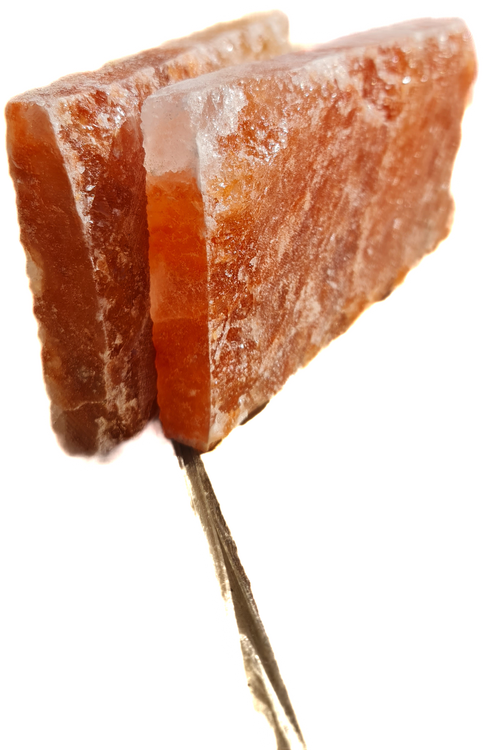 Cegła solna himalajska pomarańczowa, jedna strona naturalna, 2,5x10x20 cm