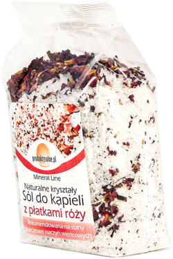 Krystaliczna sól kąpielowa płatki róż 300g premium