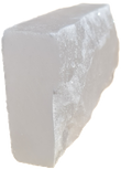 Cegła solna himalajska biała, jedna strona naturalna, 5x10x20 cm