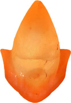Lampa z soli himalajskiej tulipan 2 z podstawą z drewna
