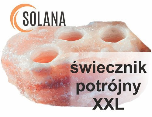Świecznik solny 3-dziury naturalny