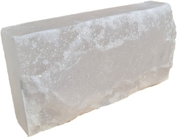 Cegła solna himalajska biała  jedna strona naturalna 5x10x20cm