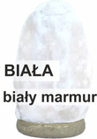 Lampa solna biała sól 2-3kg podstawa biały marmur